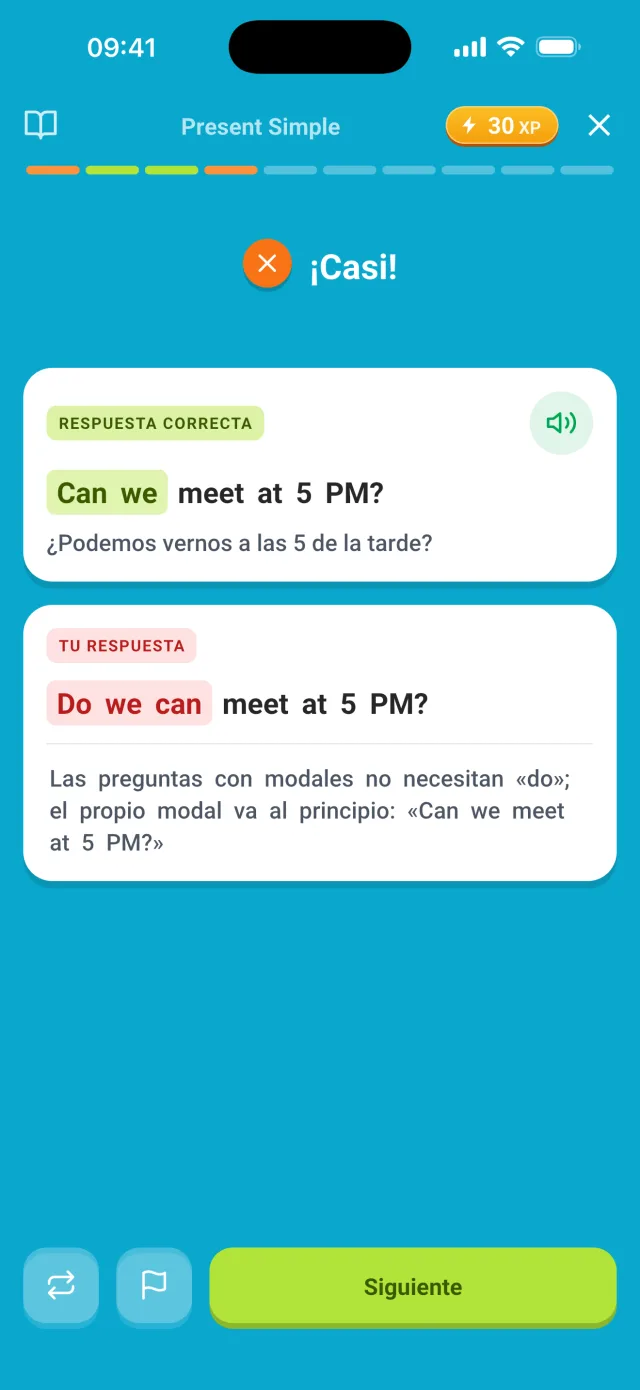 Error explicado: la forma correcta y por qué tu respuesta no encaja