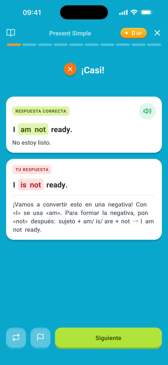 Error explicado: la forma correcta y por qué tu respuesta no encaja