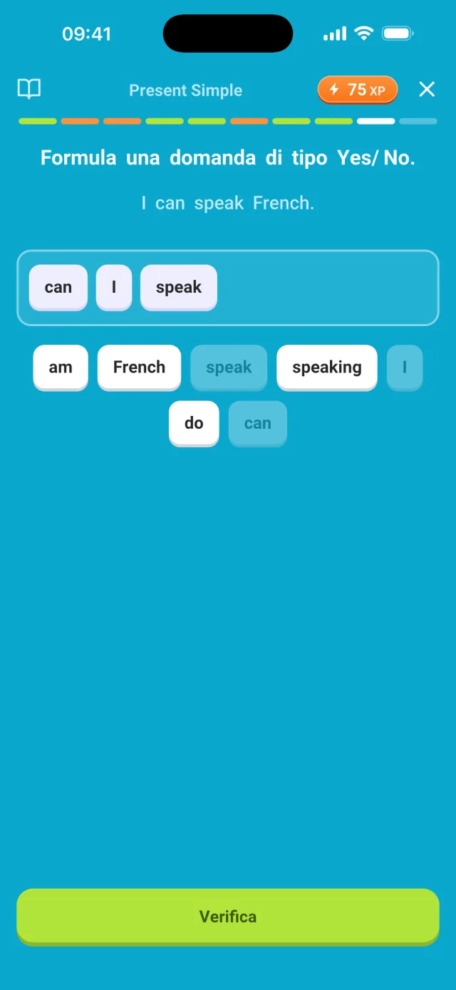 Esercizi di GrammarTrack: scegliere, costruire frasi, completare gli spazi, scrivere la risposta