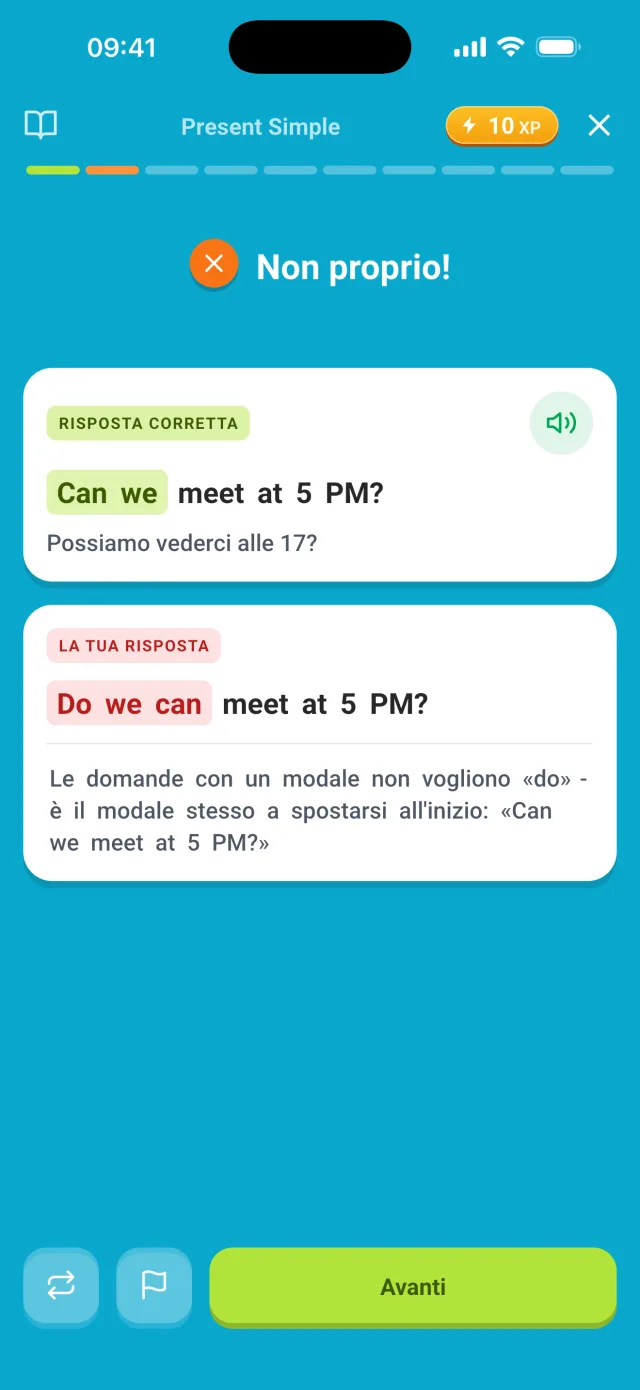 Errore spiegato: la forma corretta e perché la tua risposta non va bene