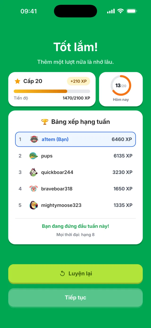 XP & phần thưởng
