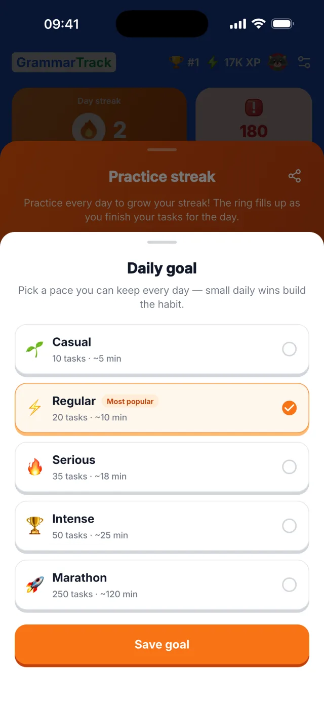 Daily goals