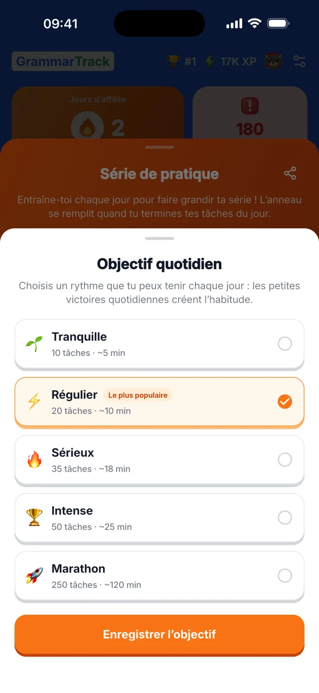 Objectifs quotidiens