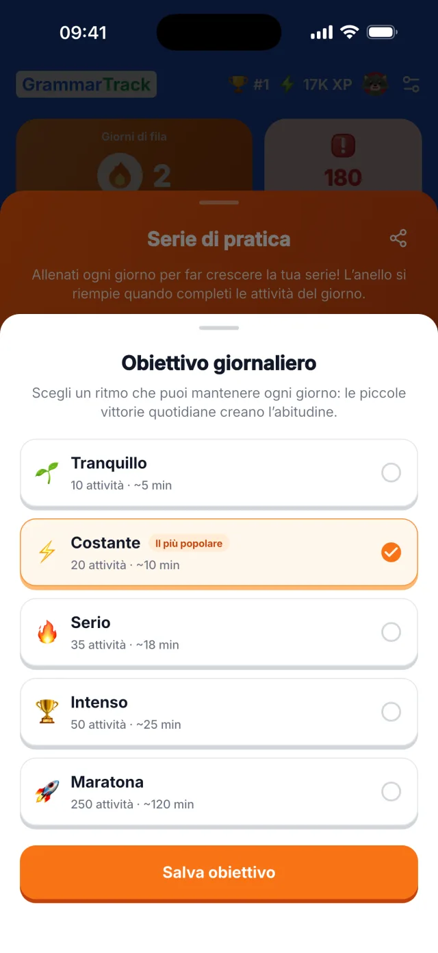 Obiettivi giornalieri