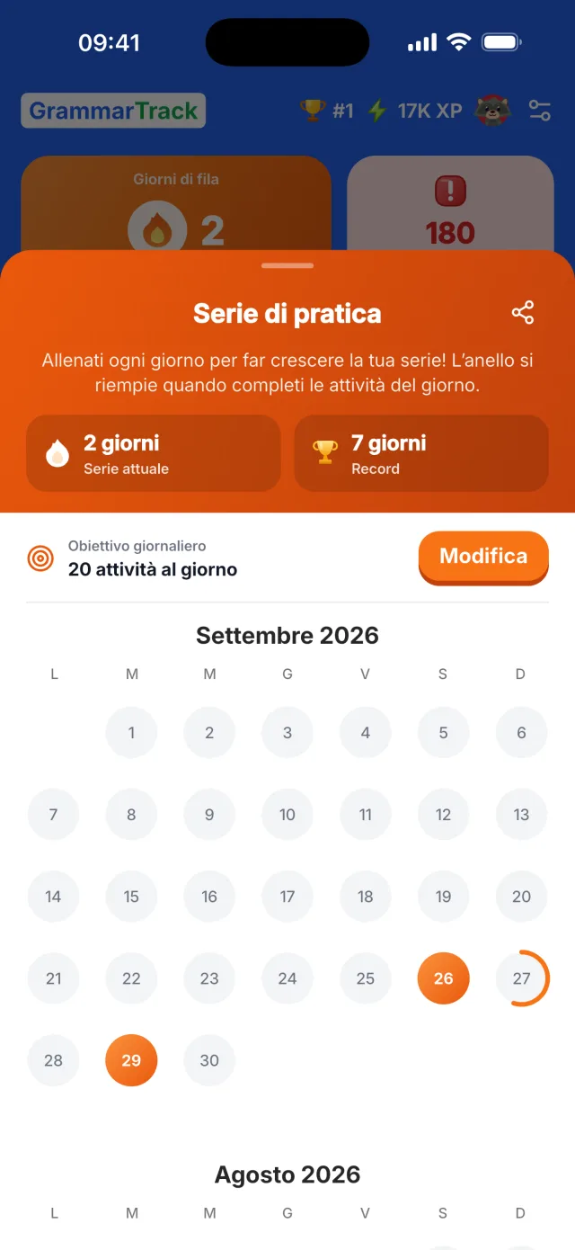 Serie e calendario