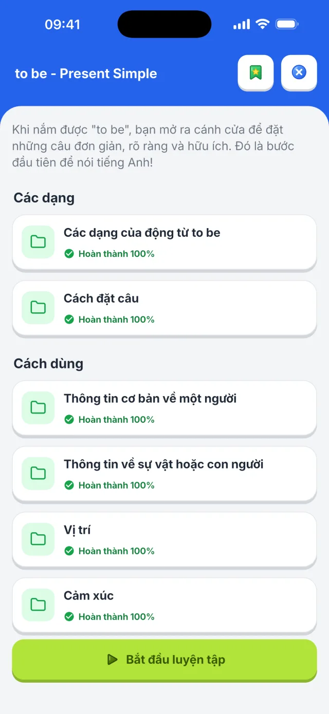 Lí thuyết chủ đề với video bài giảng và thẻ cấu trúc