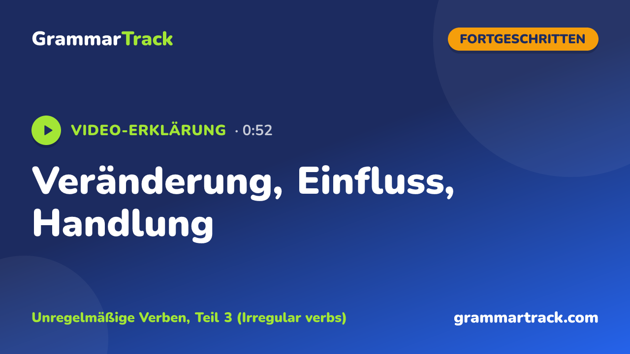 Veränderung, Einfluss, Handlung