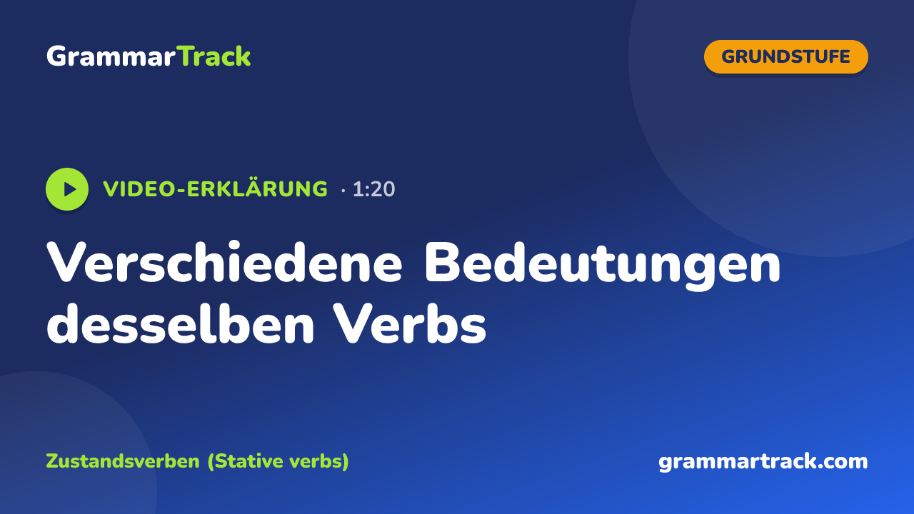 Verschiedene Bedeutungen desselben Verbs