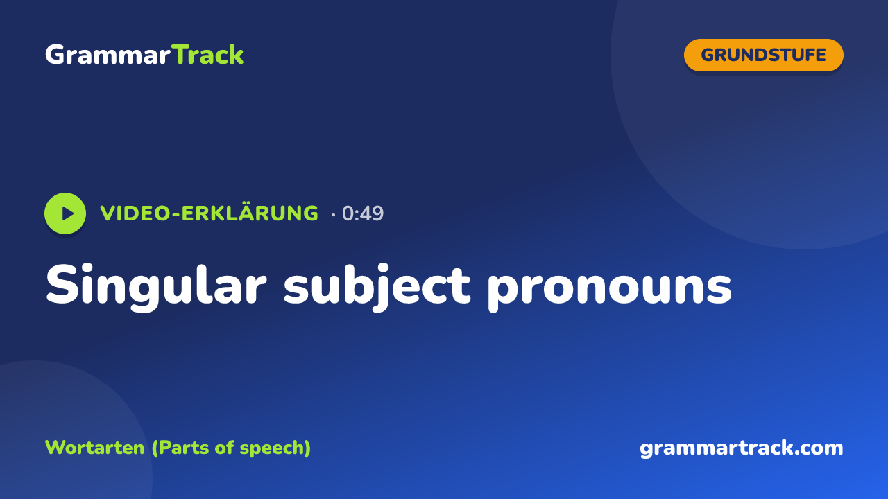 Singular subject pronouns