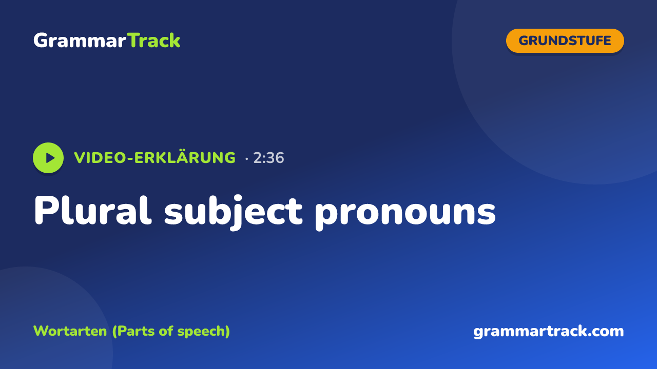 Plural subject pronouns