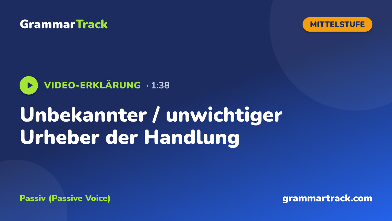 Unbekannter / unwichtiger Urheber der Handlung