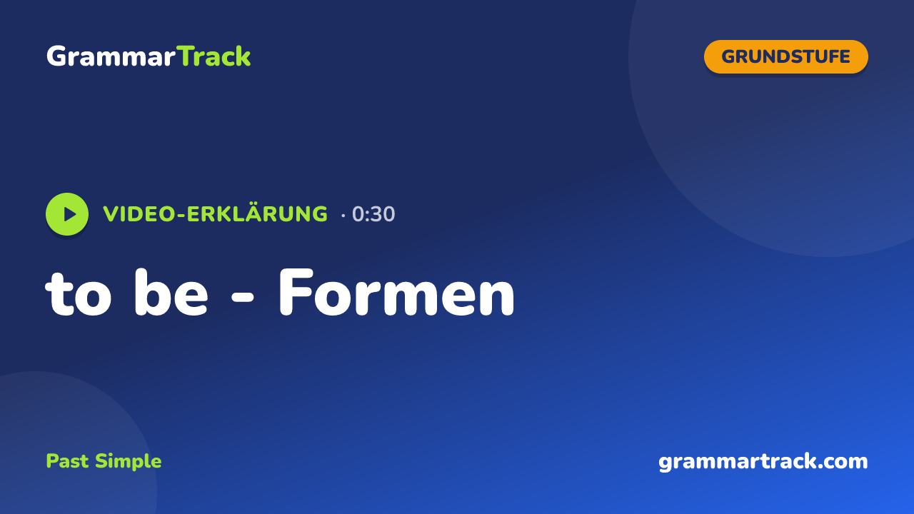 to be - Formen