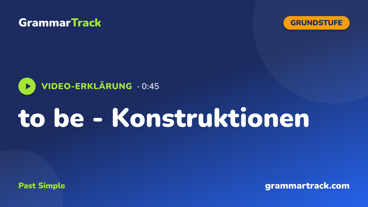 to be - Konstruktionen