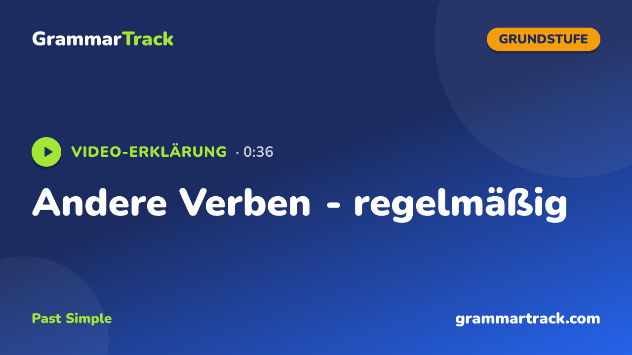 Andere Verben - regelmäßig