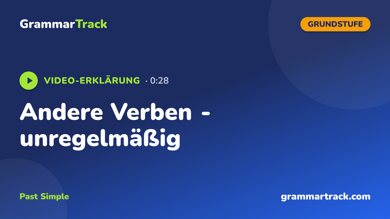 Andere Verben - unregelmäßig