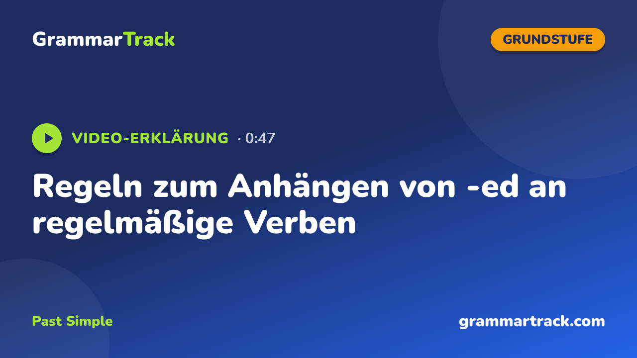 Regeln zum Anhängen von -ed an regelmäßige Verben