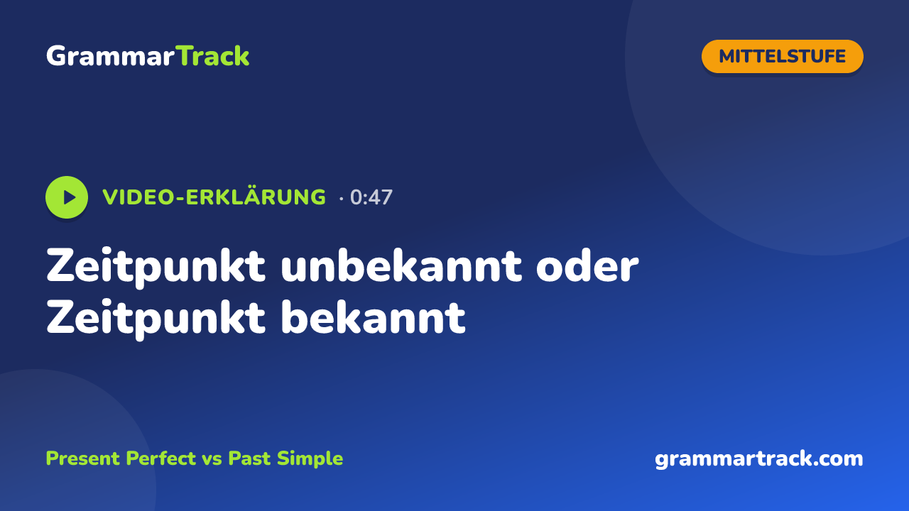 Zeitpunkt unbekannt oder Zeitpunkt bekannt