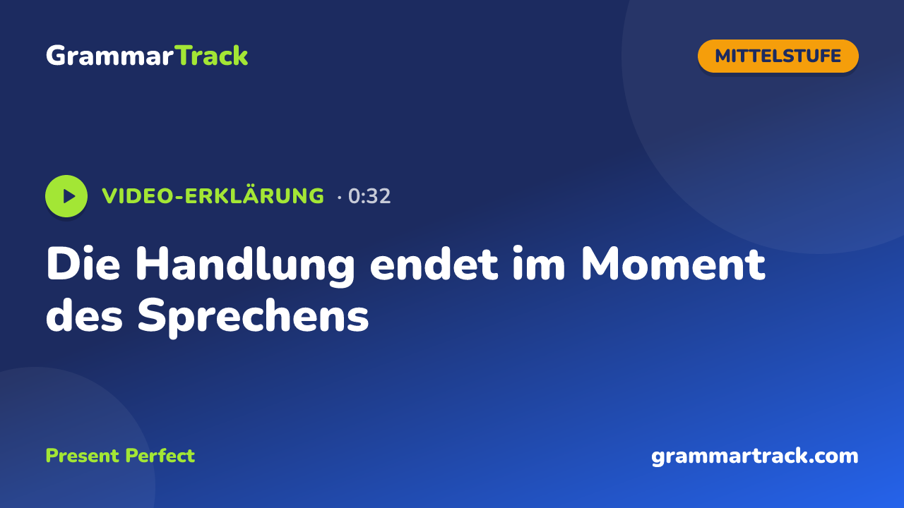 Die Handlung endet im Moment des Sprechens
