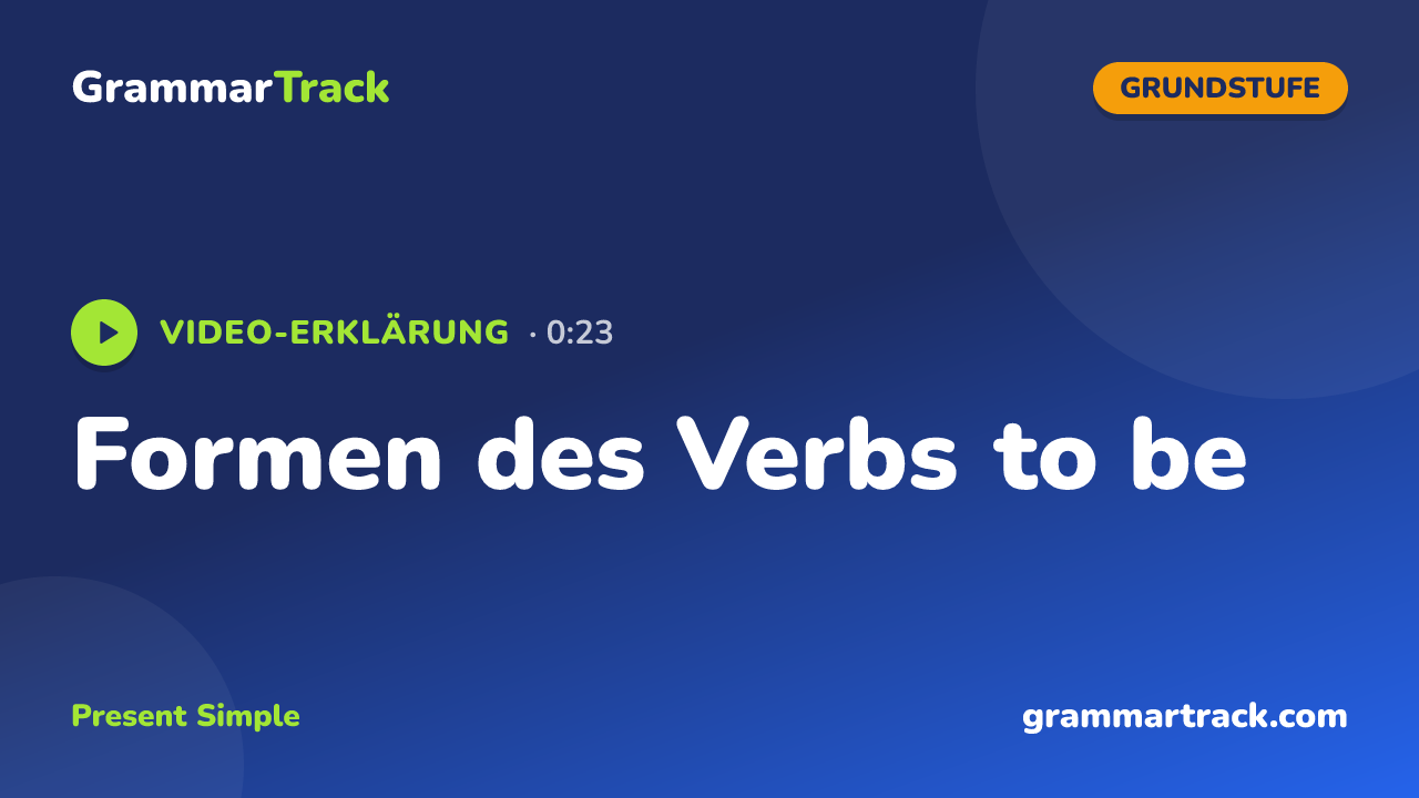 Formen des Verbs to be