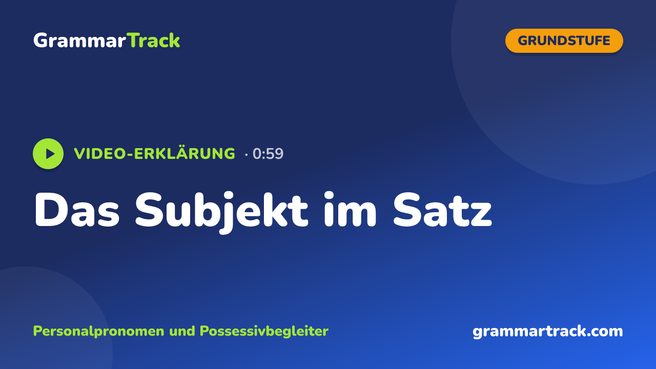 Das Subjekt im Satz