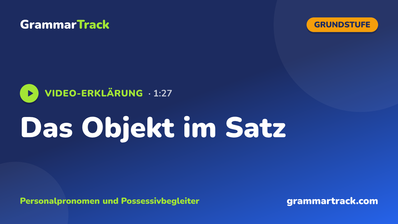Das Objekt im Satz