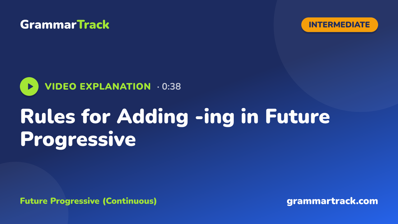 Rules for Adding -ing in Future Progressive