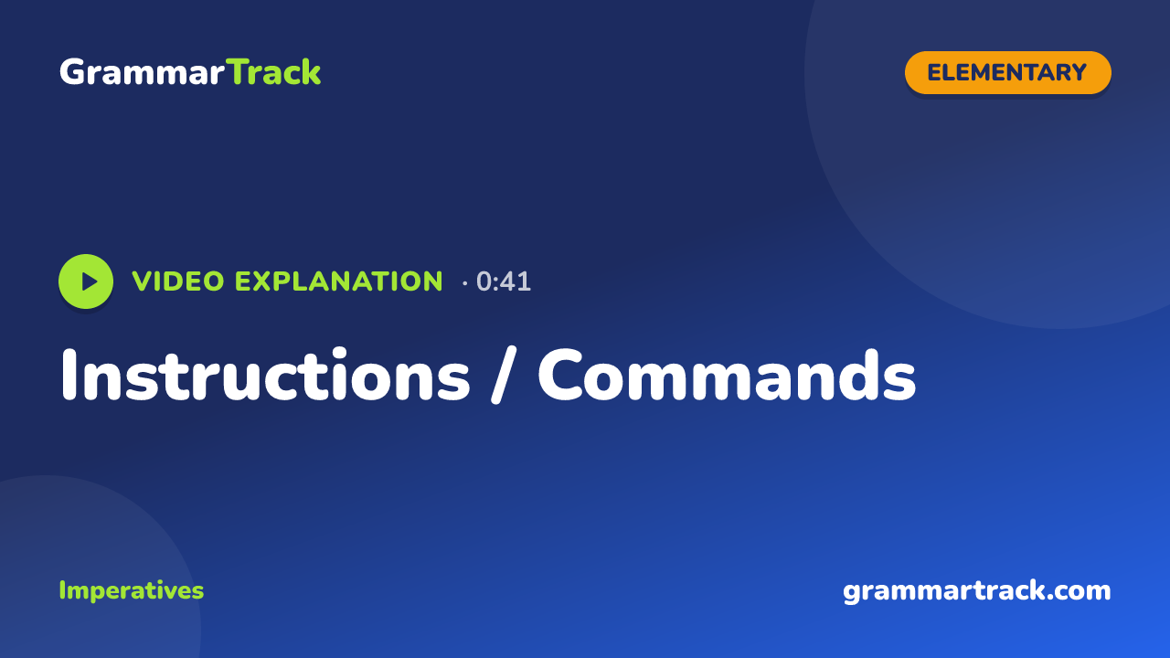Instructions / Commands