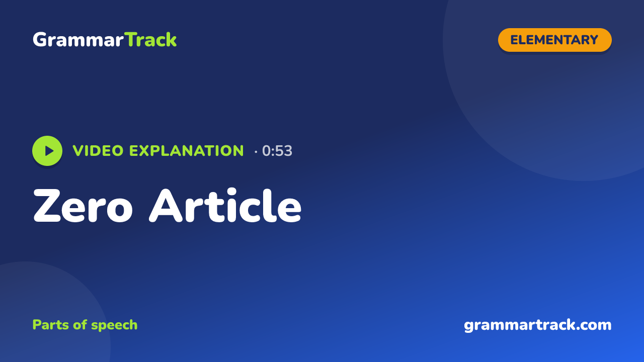 Zero Article