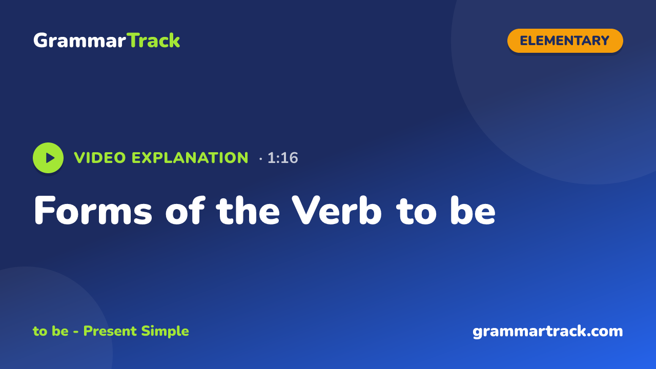 Forms of the Verb to be
