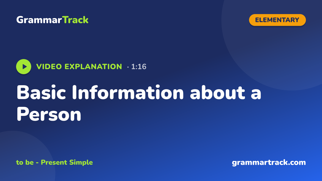 Basic Information about a Person