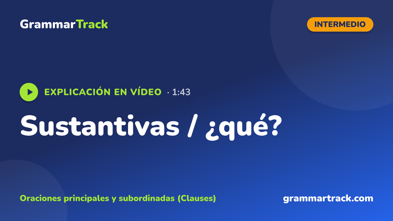 Sustantivas / ¿qué?
