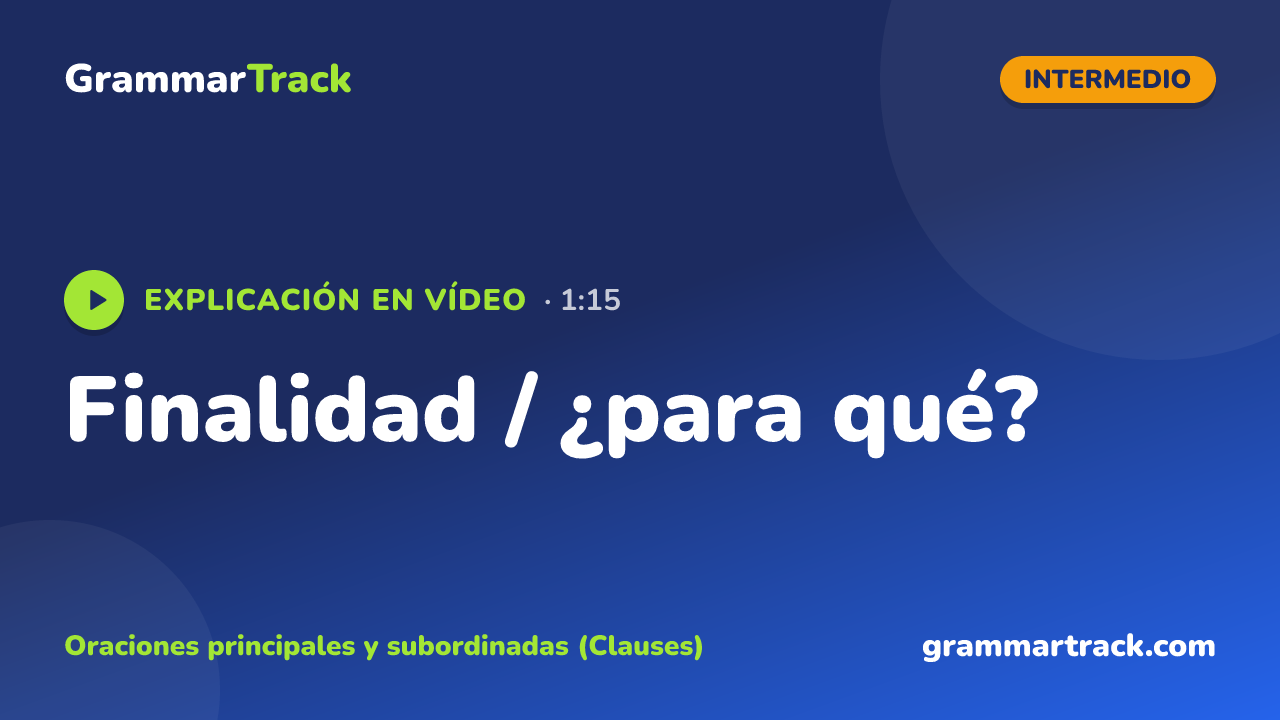 Finalidad / ¿para qué?
