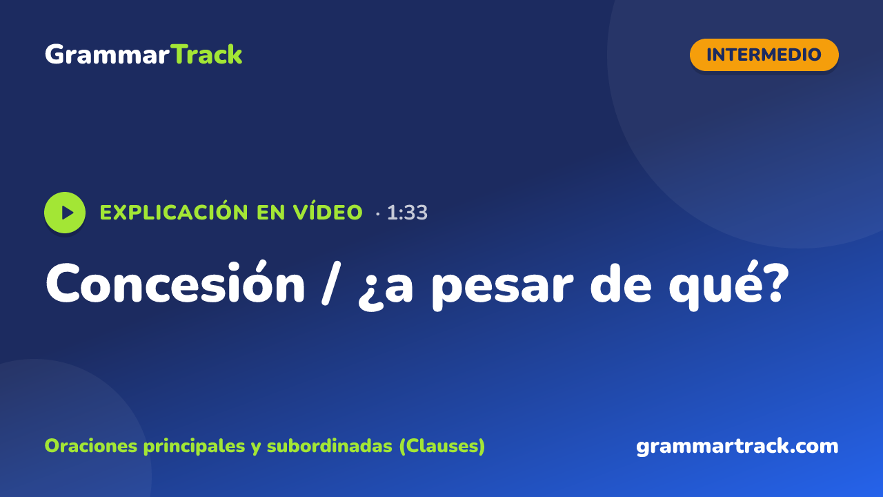 Concesión / ¿a pesar de qué?