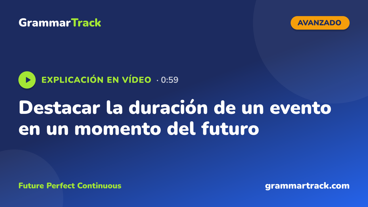 Destacar la duración de un evento en un momento del futuro