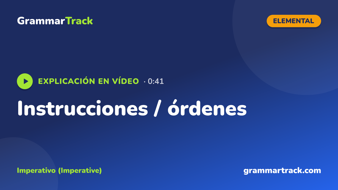 Instrucciones / órdenes