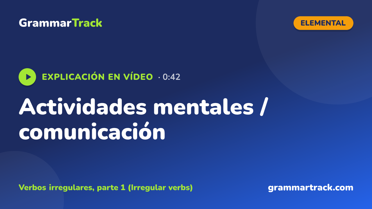 Actividades mentales / comunicación