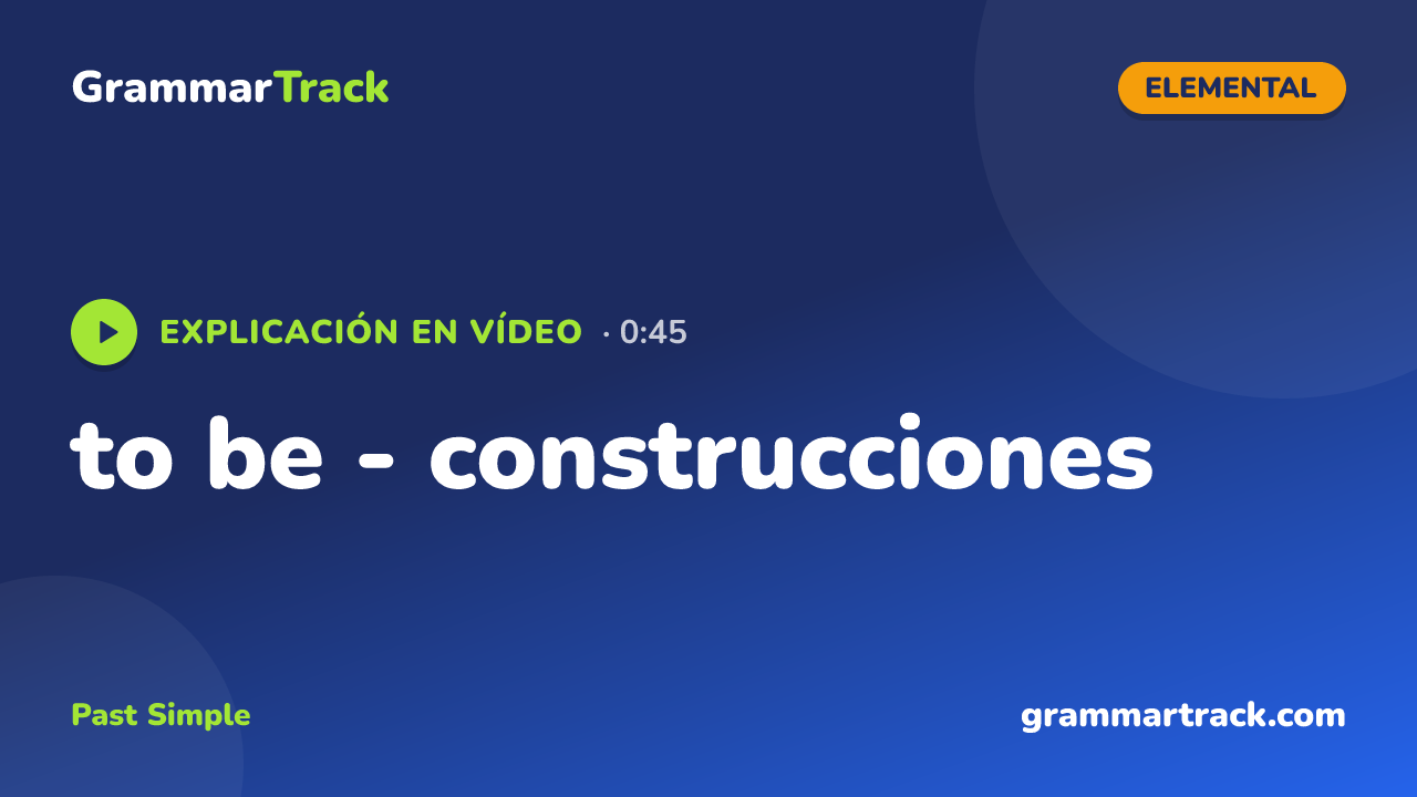 to be - construcciones
