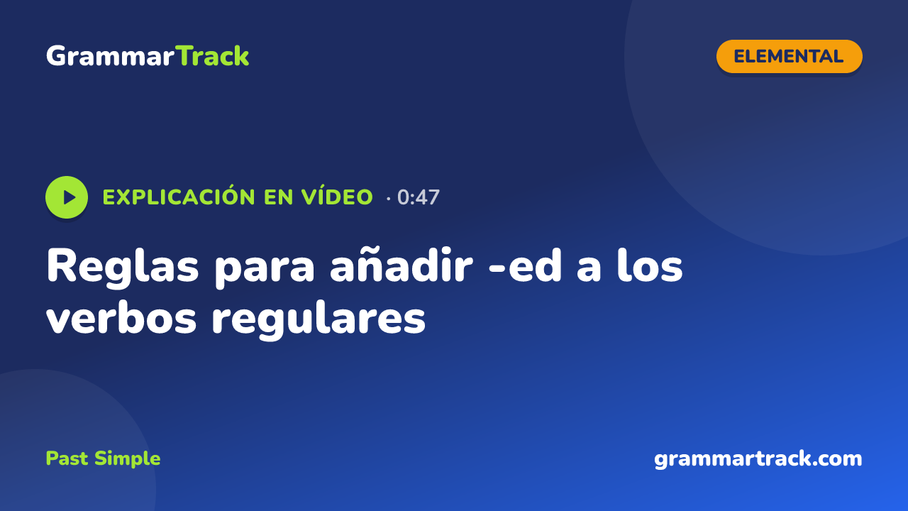 Reglas para añadir -ed a los verbos regulares