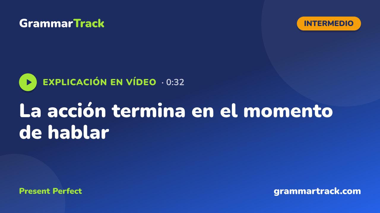La acción termina en el momento de hablar