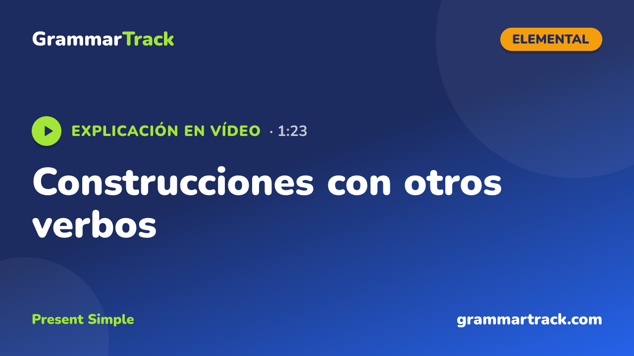 Construcciones con otros verbos