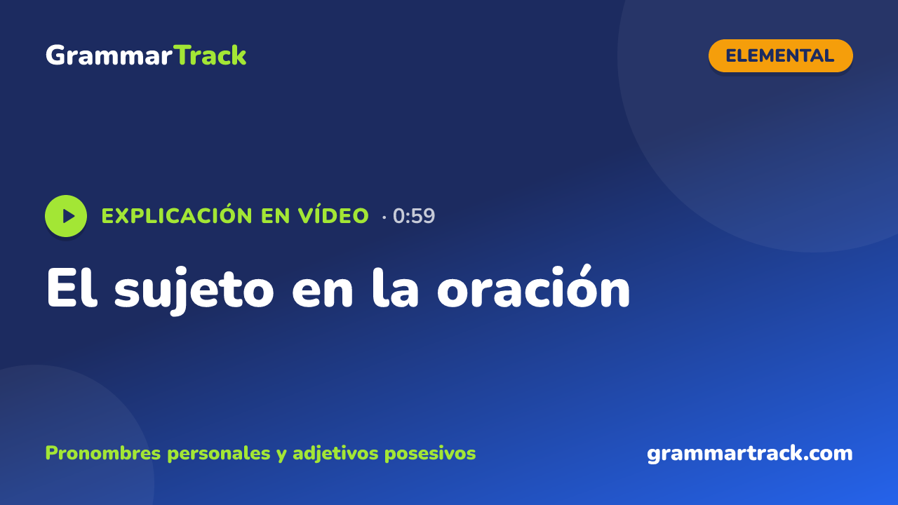 El sujeto en la oración