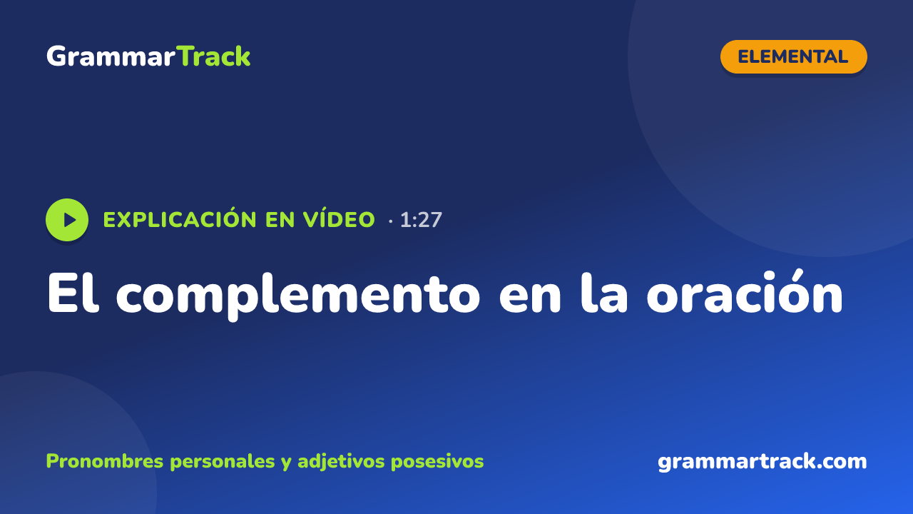 El complemento en la oración