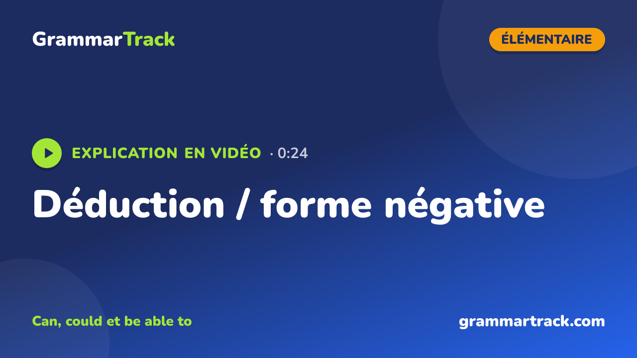 Déduction / forme négative