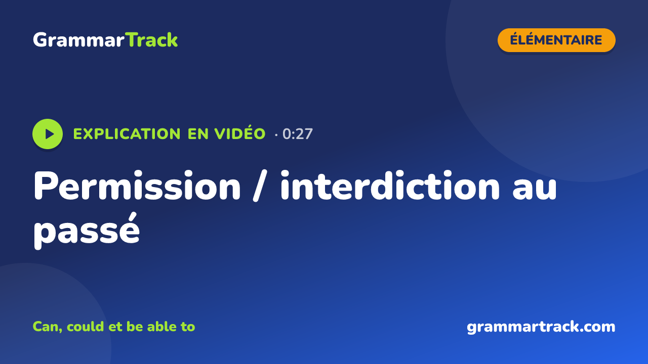 Permission / interdiction au passé