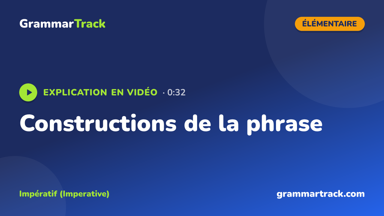 Constructions de la phrase