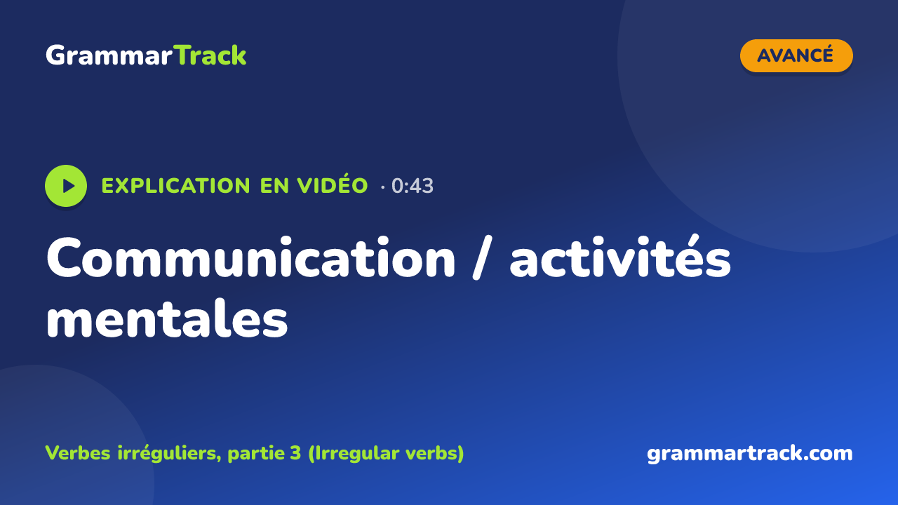Communication / activités mentales
