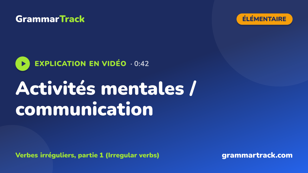 Activités mentales / communication