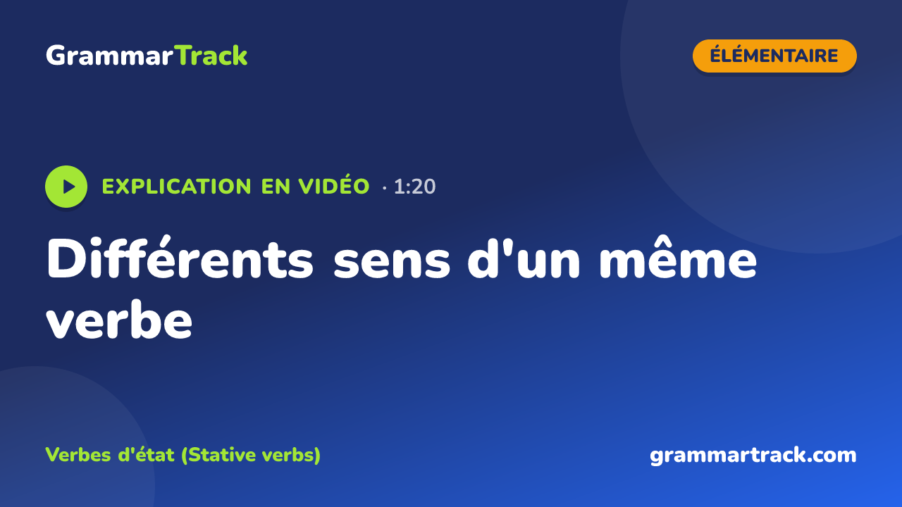 Différents sens d'un même verbe