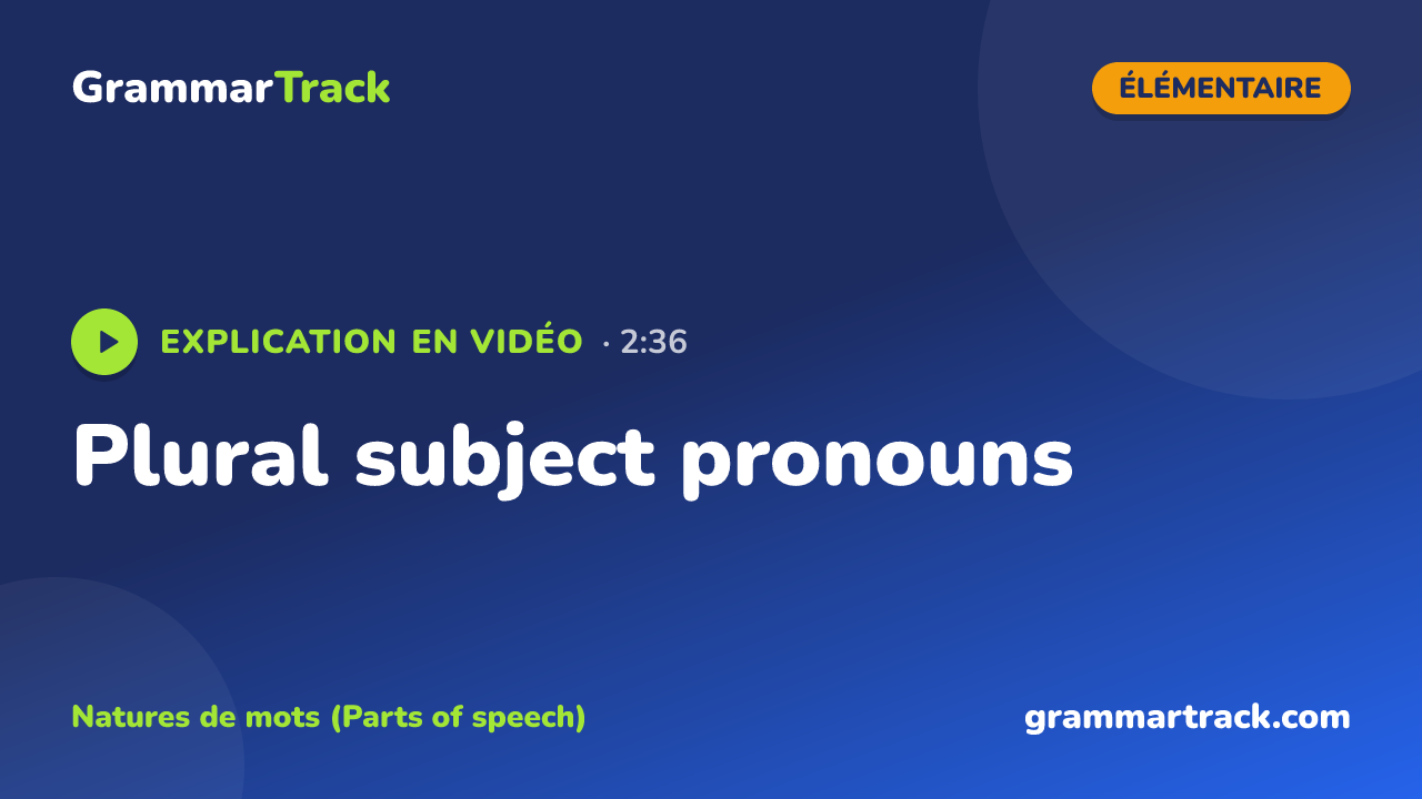 Plural subject pronouns