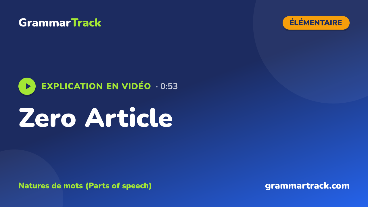 Zero Article